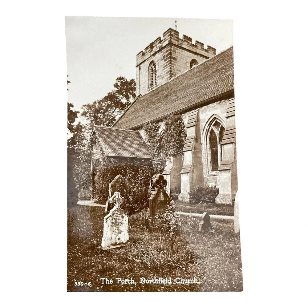 Vintage Real Photo Postcard The Porch Northfield Church UK Lambson's Teese